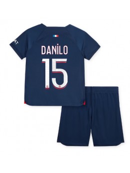 Billige Paris Saint-Germain Danilo Pereira #15 Hjemmedraktsett Barn 2023-24 Kortermet (+ Korte bukser)